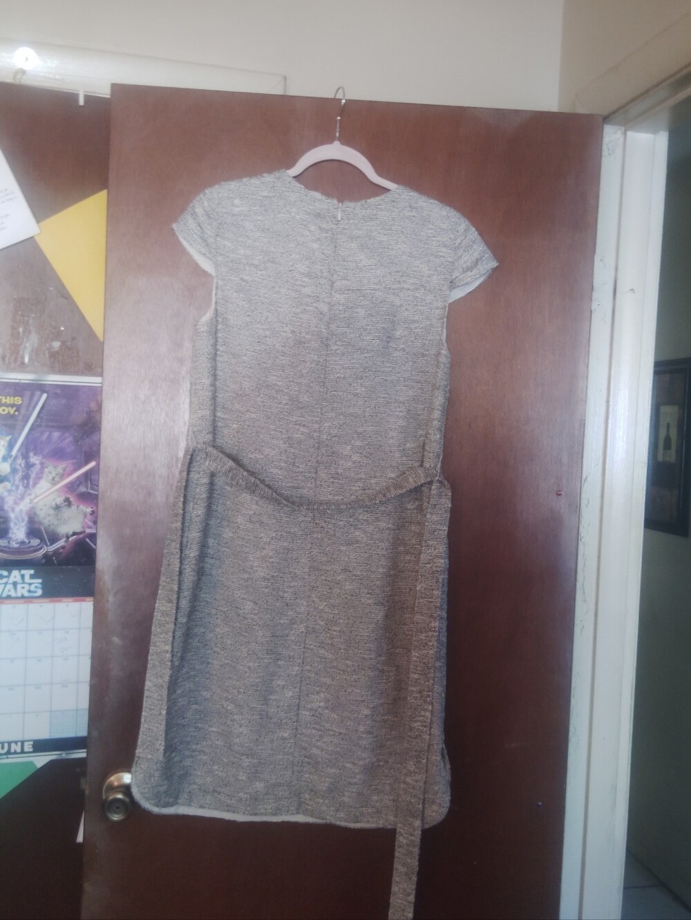 J.CREW Grey Cap Sleeve Tweed Dress - Size 8 - Picture 8 of 11